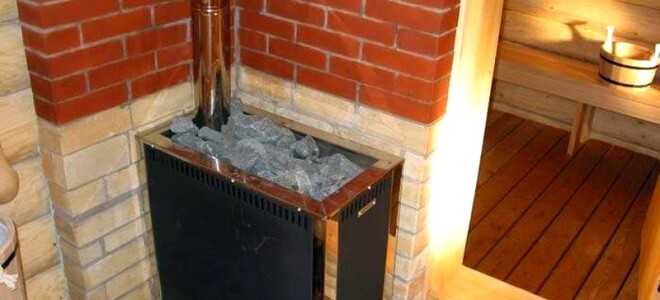 Установка металлической печи в бане
